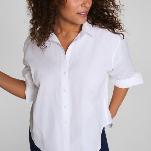 SPANX? Poplin Oversized Button-Up Shirt | Classic White