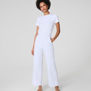 SPANXsupersmooth?  Stretch Twill Cropped Wide Leg Pant | Classic White