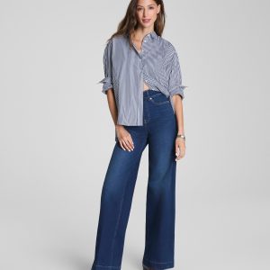 SPANXshape?  EveryWear Pull-On Wide Leg Jeans | Poseidon