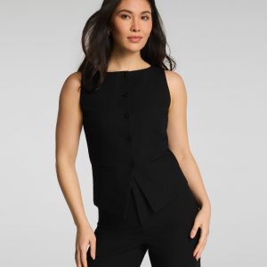 SPANX? WellSuited Tailored Button-Down Vest | Classic Black