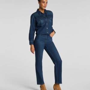SPANXshape?  Authentic 360 Mid-Rise 90s Straight Leg Jeans | Adriatic Blue