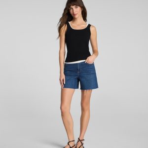 SPANXshape?  Authentic 360 Raw Hem Jean Short. 5 | Adriatic Blue