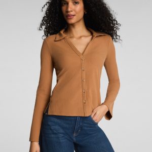 SPANX? Ribbed Knit Button Down | Maplewood