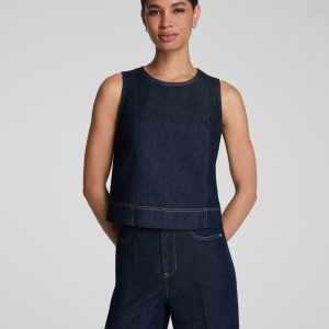 SPANX? Lightweight Denim Shell Tank | Deep Sea