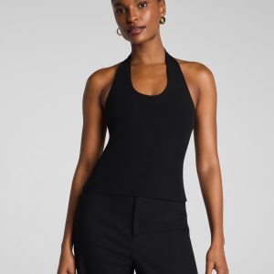 SPANX? Ribbed Knit Halter Tank | Classic Black