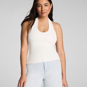 SPANX? Ribbed Knit Halter Tank | Ivory