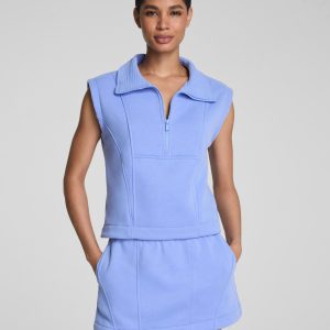 SPANX? BoostUp Cotton Fleece Half Zip Vest