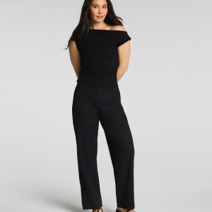 SPANXsupersmooth?  Stretch Twill Utility Barrel Leg Pant with Patch Pockets | Classic Black