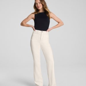 SPANXshape?  Authentic 360 Easy Flare Jeans with Patch Pockets | Alabaster