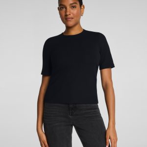 SPANX? Ribbed Knit Crewneck Tee | Classic Black