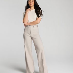 SPANXsupersmooth?  Stretch Twill Wide Leg Pant with Patch Pockets | Bone