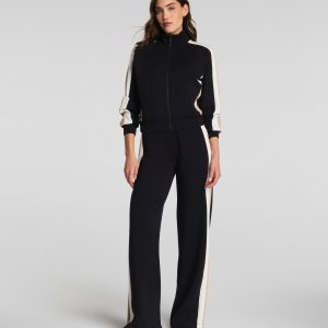 SPANX AirEssentials? Colorblock Track Pant | Very Black Stripe