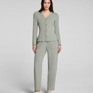 SPANX AirEssentials? French Rib Barrel Leg Pant | Sage Brush