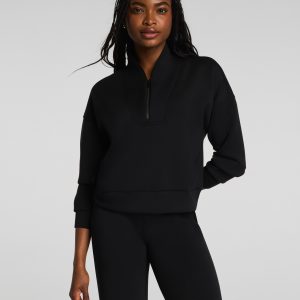 SPANX AirEssentials? Shawl Collar Half Zip | Very Black