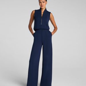 SPANX AirEssentials? Shawl Collar Half Zip Jumpsuit