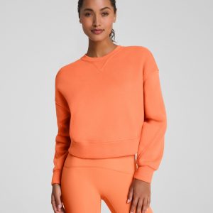 SPANX? BoostUp Cotton Fleece Crewneck | Persimmon