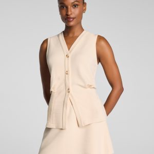 SPANX AirEssentials? French Rib Button-Down Vest | Toasted Coconut