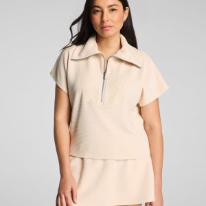 SPANX AirEssentials? French Rib Short Sleeve Half Zip