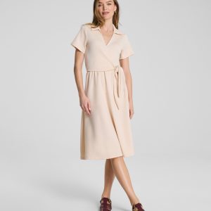SPANX AirEssentials? Collared Tie-Waist Midi Dress