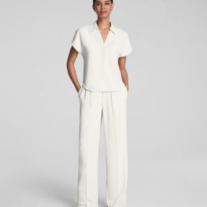 SPANX? CarryOn Pleated Wide Leg Pant | Ivory