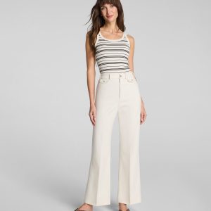 SPANXsupersmooth?  Stretch Twill Cropped Easy Flare Pant | Ivory