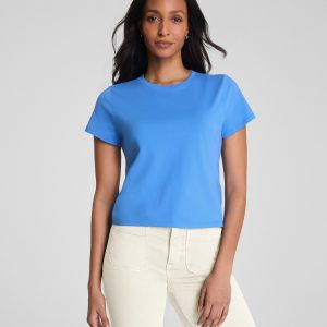 karla welch for SPANX? Cropped 70s Tee | French Blue