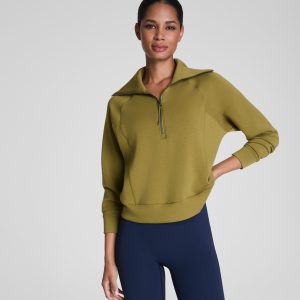 SPANX AirEssentials? Half Zip | Olivine