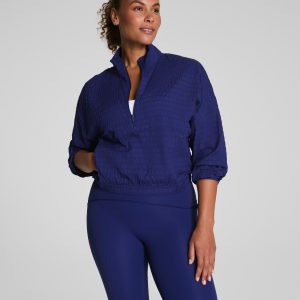 SPANX? Get Moving Textured Half Zip | Midnight Iris