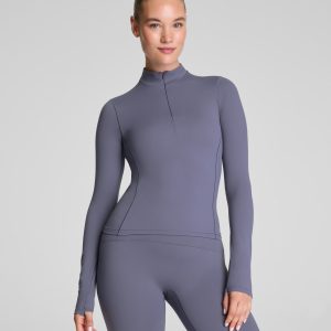 SPANX? Get Moving Brushed Contour Half Zip | Pewter