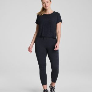 SPANX? SoftStretch 7/8 Leggings | Very Black/Light Very Black